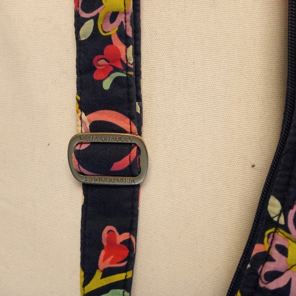 Vera Bradley Quilted Classic Floral Butterfly Navy Pink White Boho Crossbody Bag - Picture 8 of 10